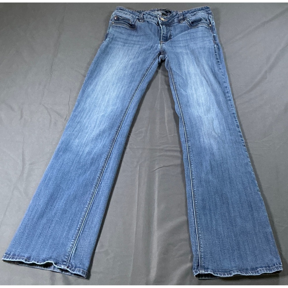 White House Black Market Bootcut Jeans Medium Wash Stretch Short Denim Size 4S